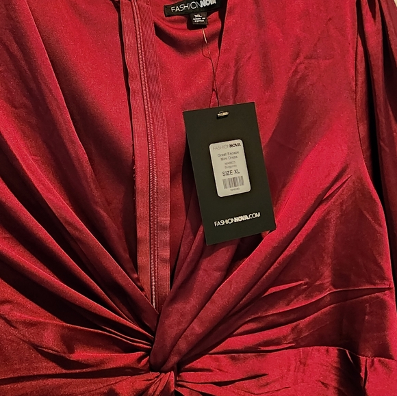 Fashion Nova Maroon Mini Dress - Picture 2 of 6